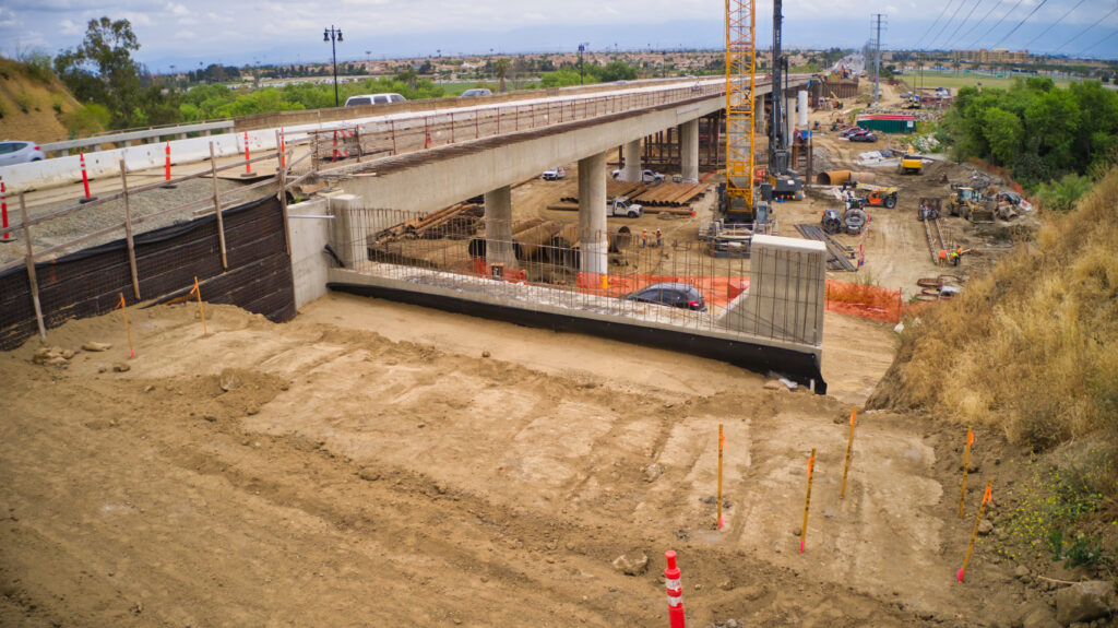 Bridge abutment.