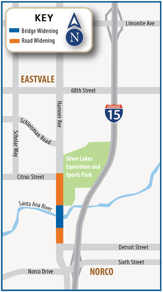 hamner ave bridge construction map